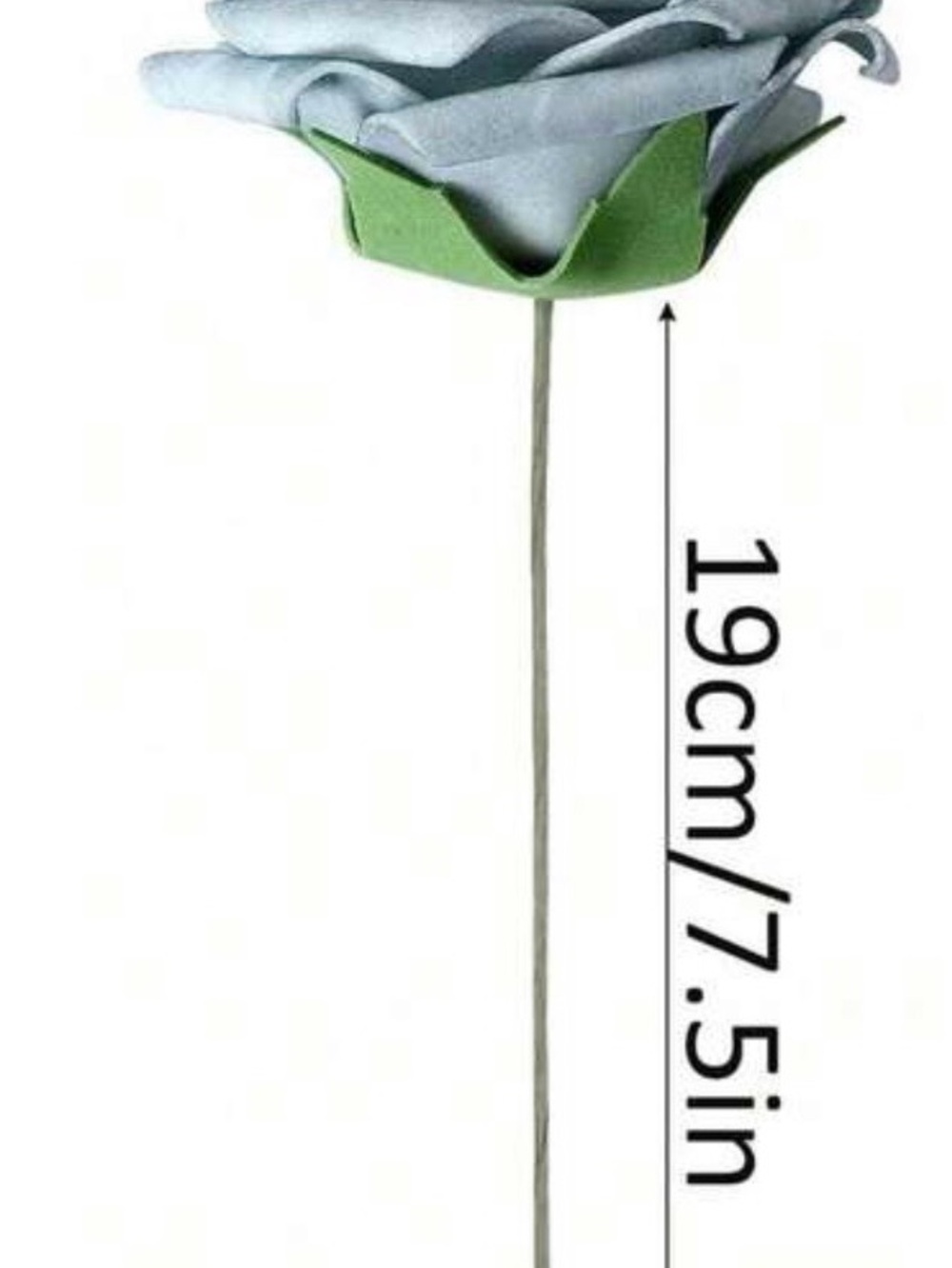 48 Faux Blue Roses with Green Leaves - Picture 2 of 7